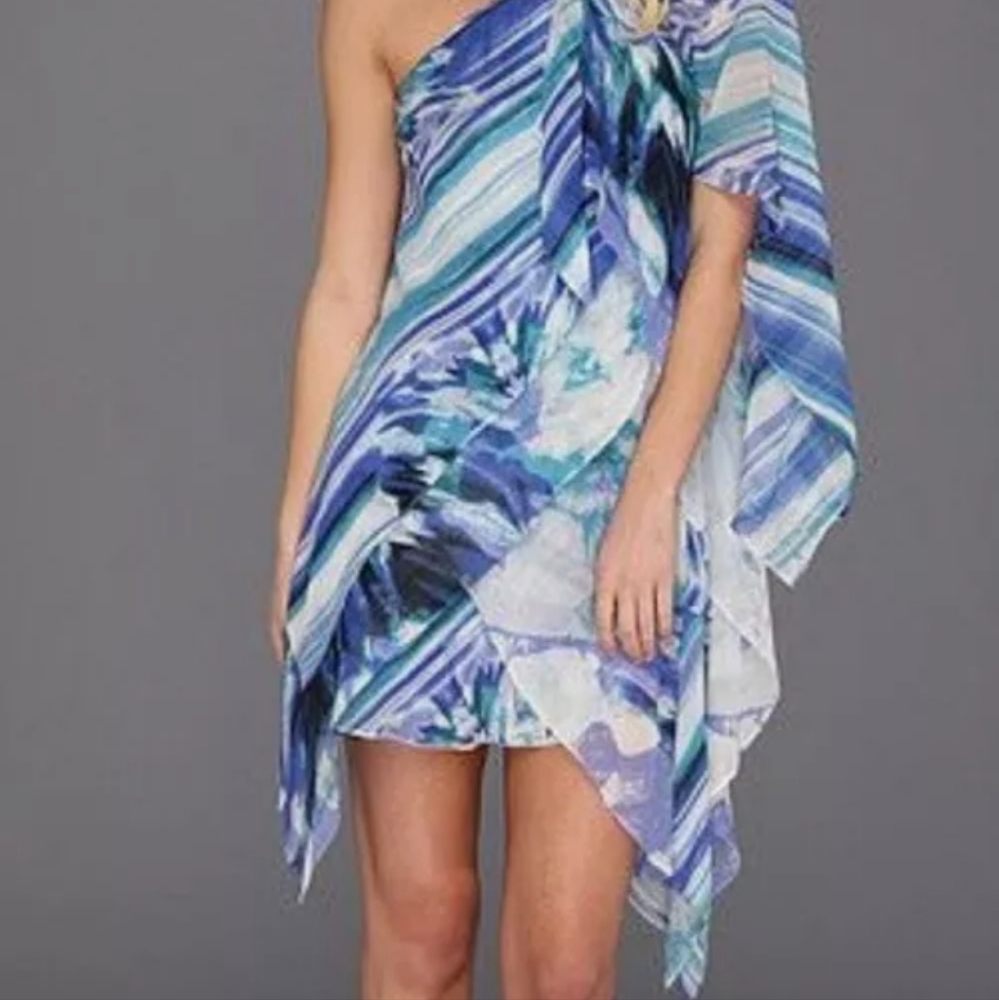 BCBG Maxazaria silk chiffon "Gigi" dress L